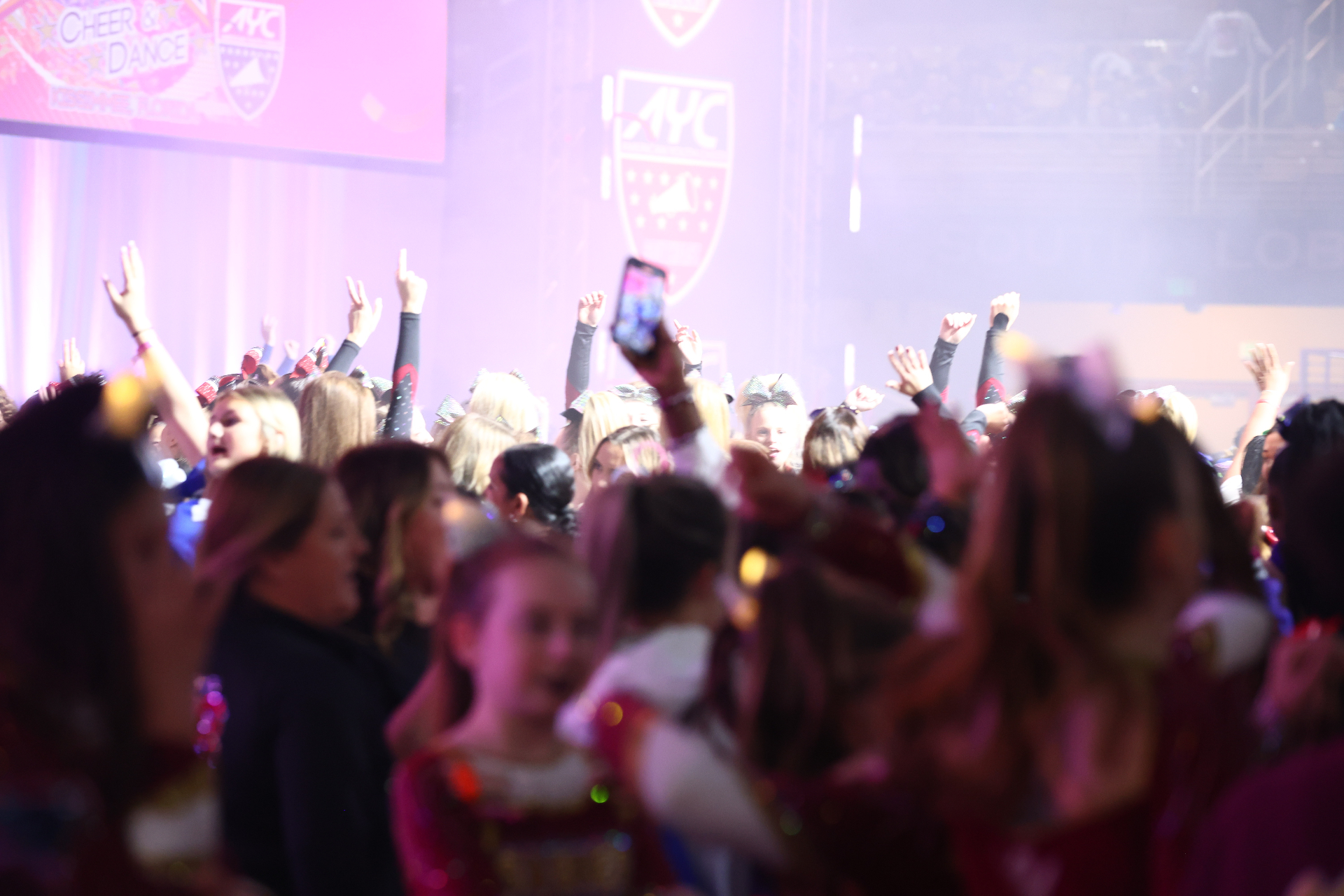 Cheerleaders in action during AYC competition